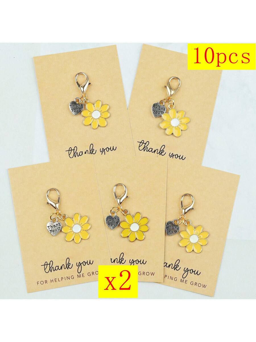 The Plant Parent - Enamel Daisy Keychains With Thank You
